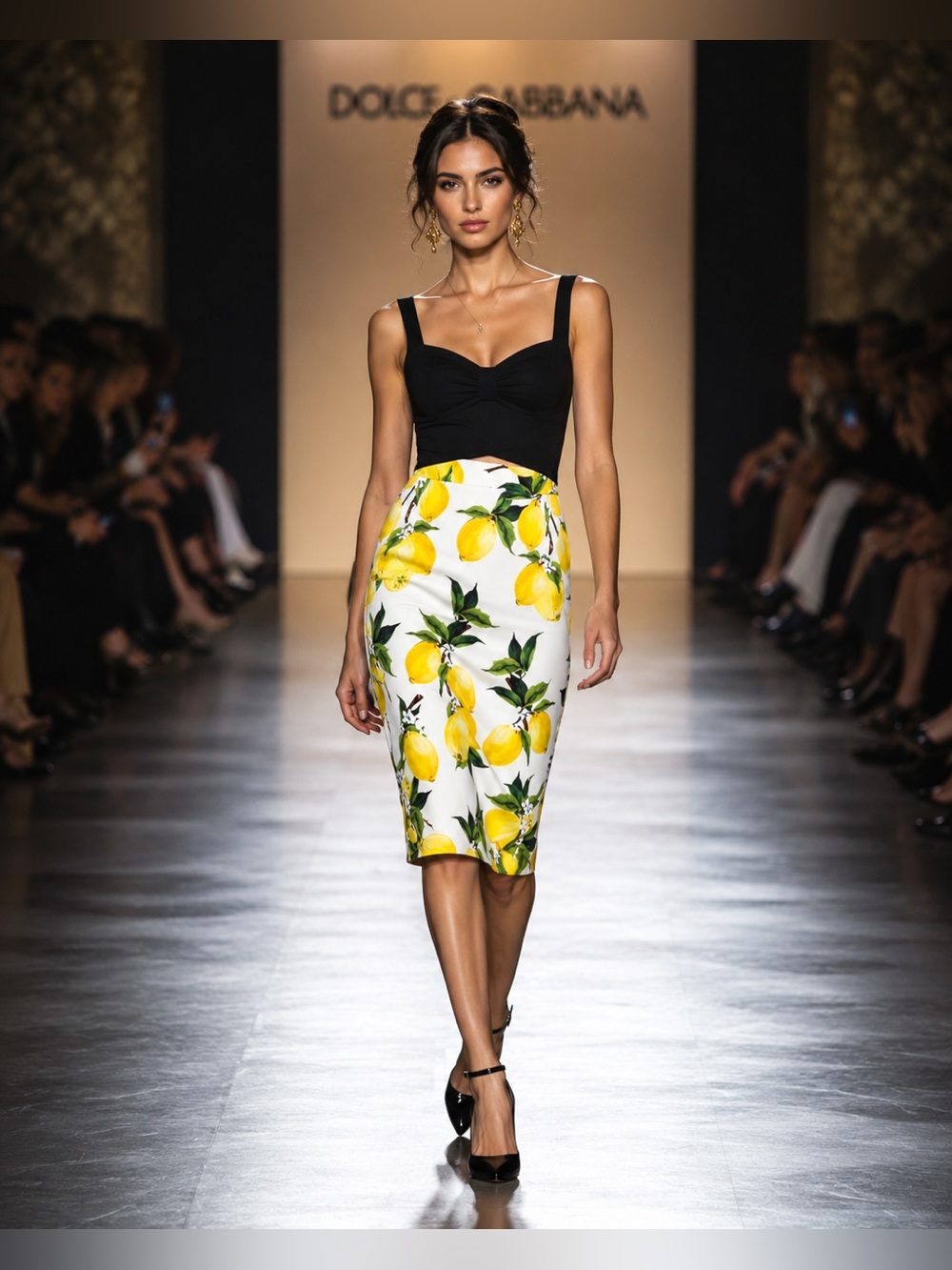 Dolce & Gabbana White Lemon 🍋 Print skirt